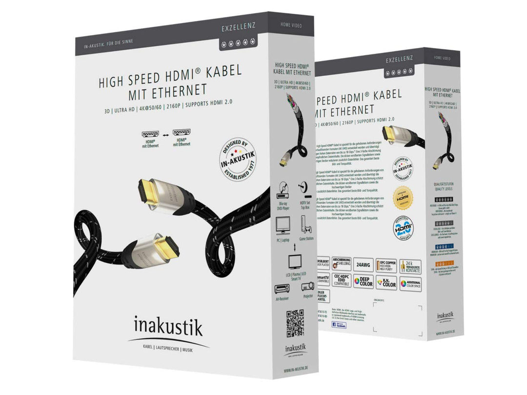 In-Akustik HDMI-Kabel 2.0a mit 18 Gbit/s 3 Meter Farbe Schwarz