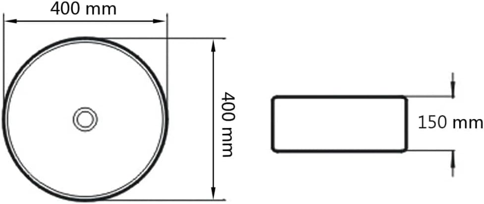 vidaXL Waschbecken Keramik Weiss 40x15cm Waschtisch Waschplatz Waschschale, Weiss