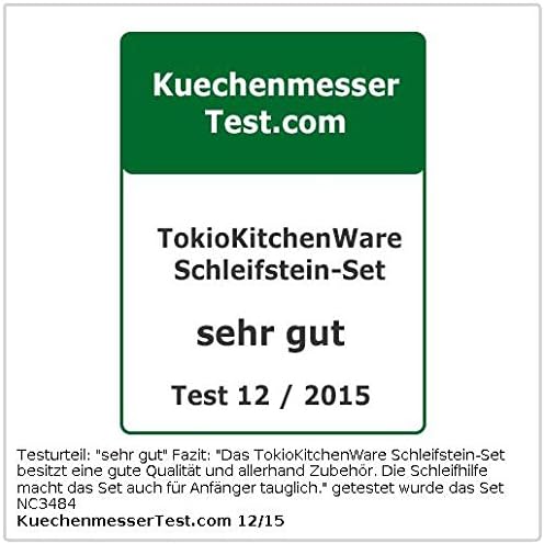 TokioKitchenWare Messerschleifstein: Doppel-Wasser-Schleifstein mit rutschfestem Halter, Körnung 100