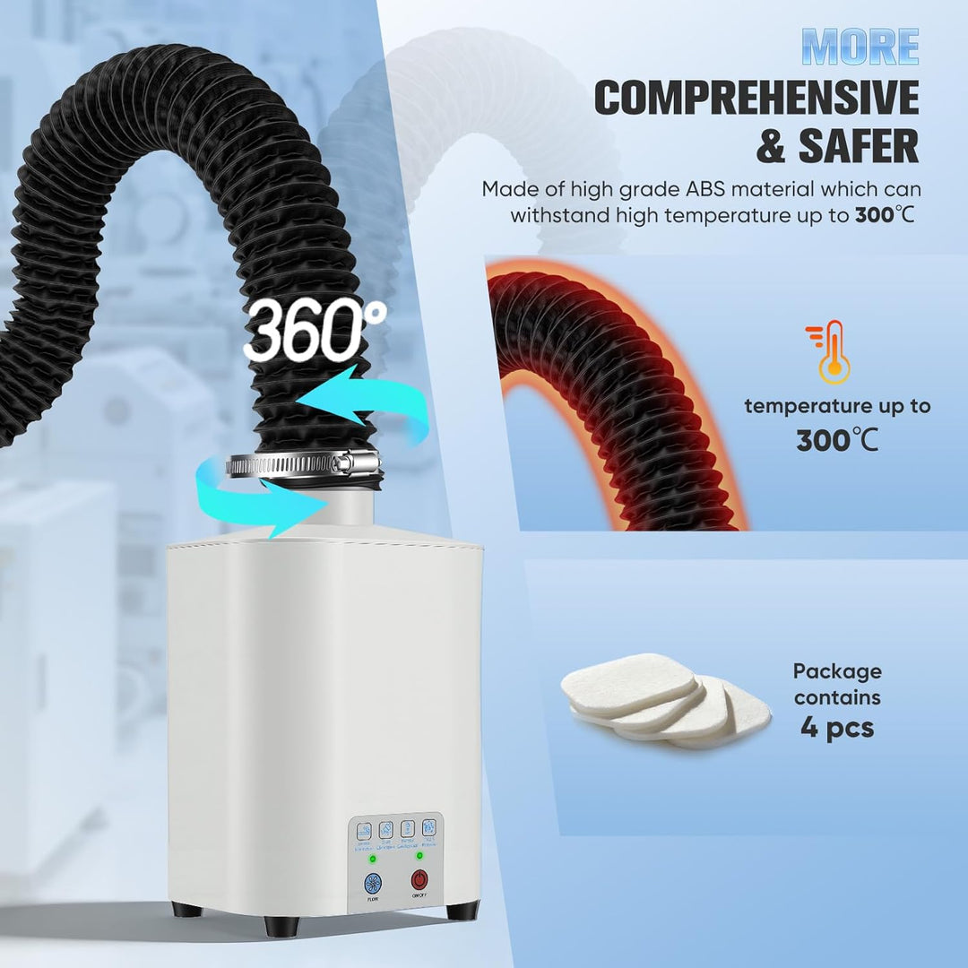 Lötrauchabsaugung 50W Desktop Absauger 128 m³/h, 3-Stufen-Filtersystem mit Aktivkohle+HEPA, Kompakte