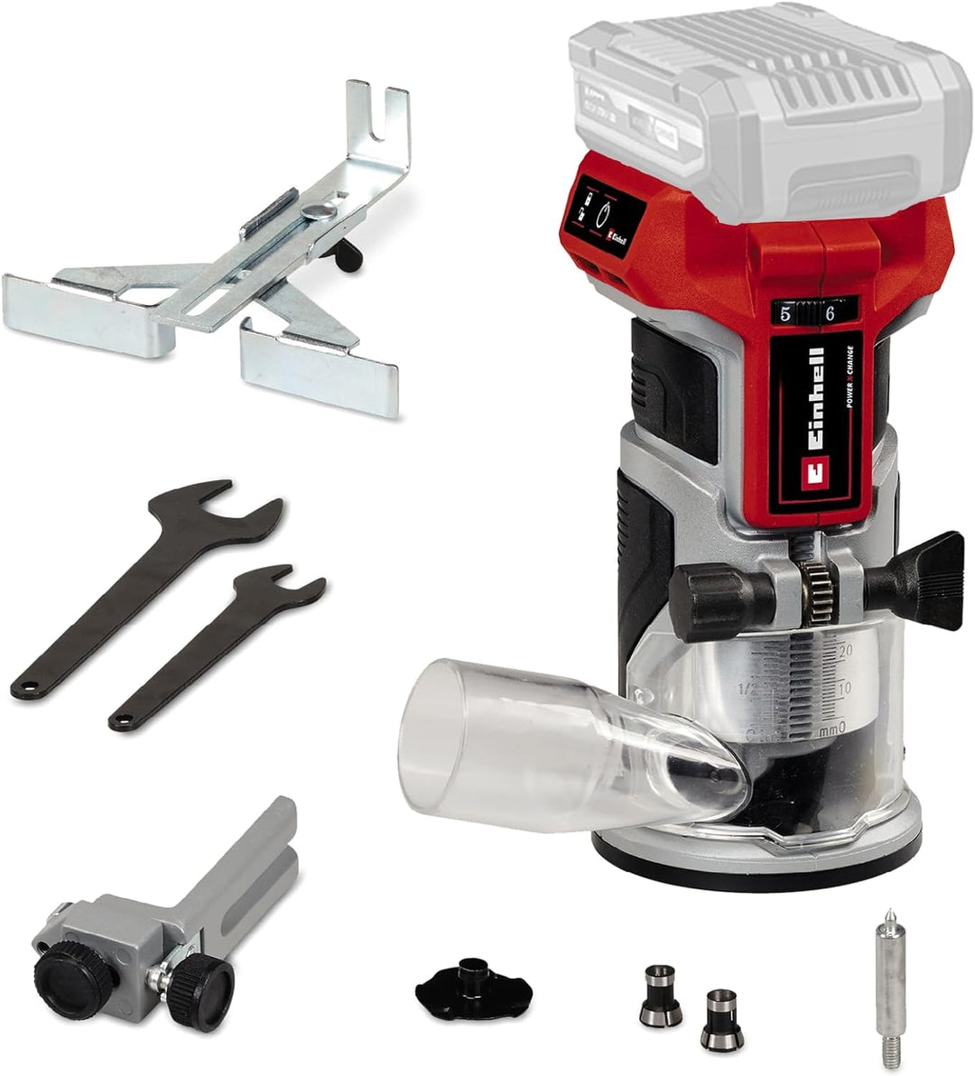 Einhell Professional Akku-Kantenfräse TP-ET 18 Li BL-Solo Power X-Change (18V, Li-Ion, 40 mm Hubhöhe