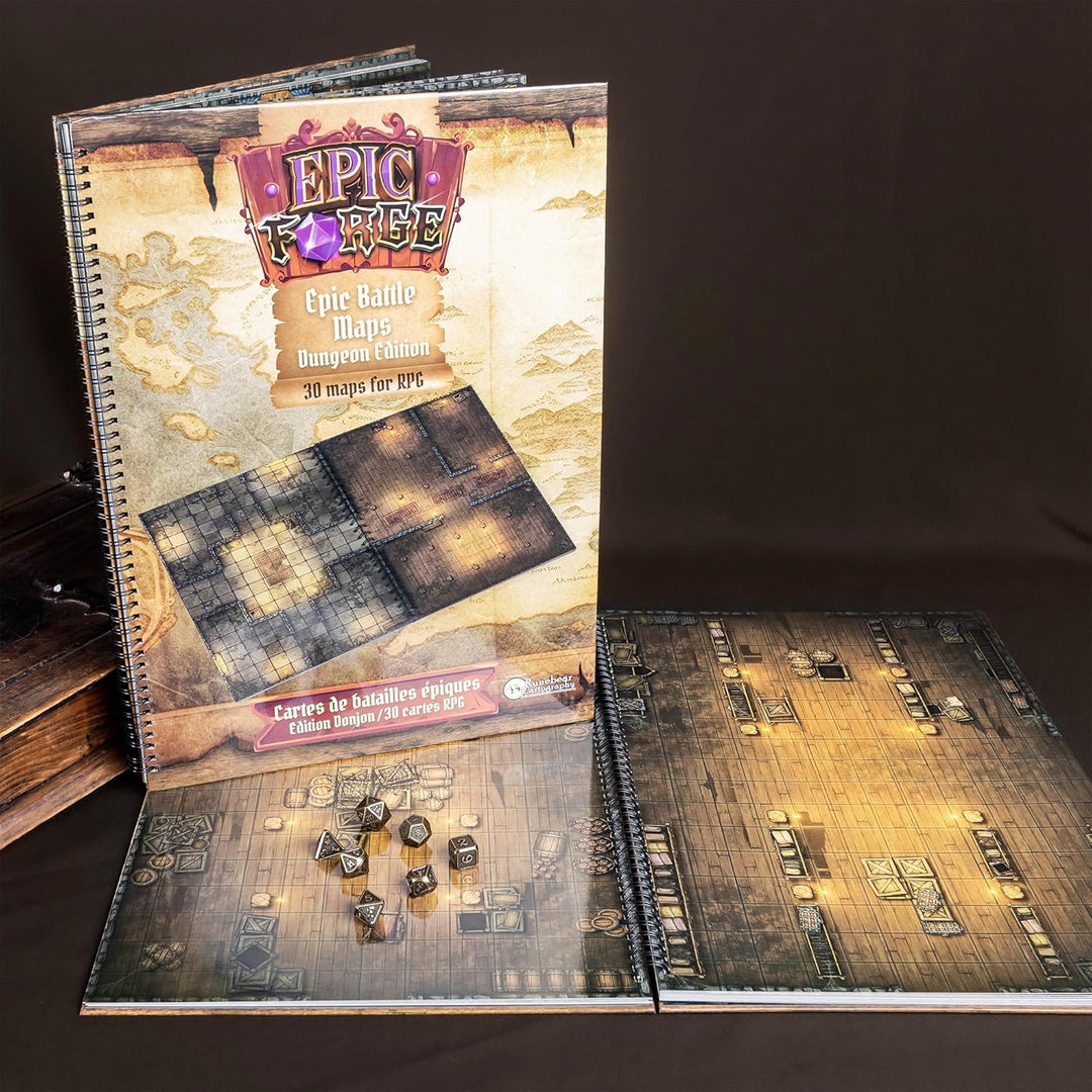Epic Forge - Buch Spielbrett: Dungeons (305 x 420 mm) Format A3, rot und braun