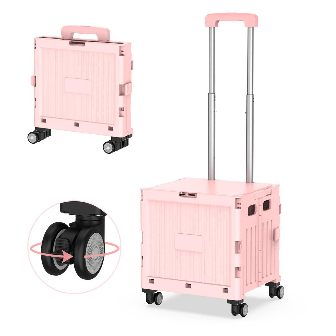 Meisax Einkaufstrolley klappbar, Einkaufswagen bis 30 kg, Transportbox mit 4 Rollen, Shopping Trolle