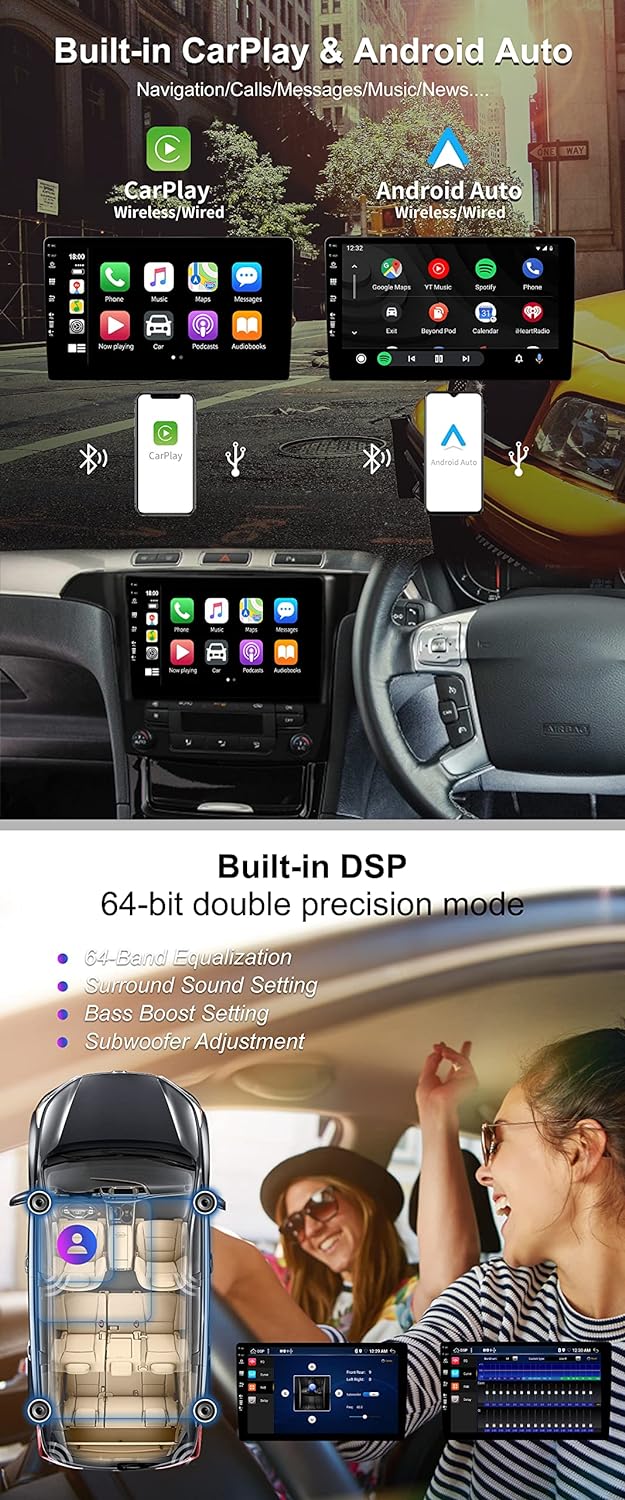 SXAUTO Android 12 - [6G+128G] - IPS Autoradio Passt für Ford S-Max (2006-2015) - Eingebaut Wireless