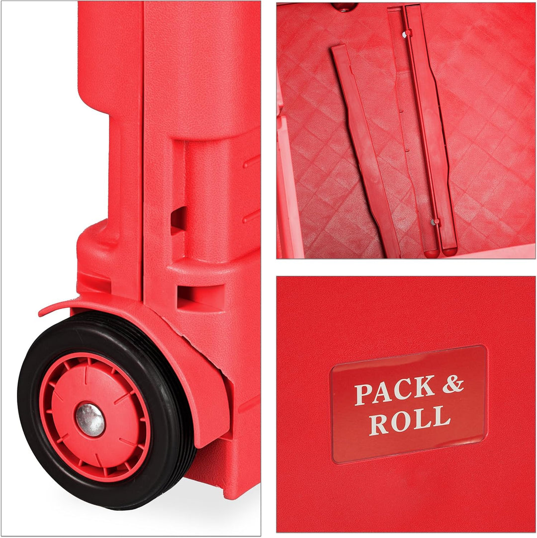 Relaxdays Einkaufstrolley, Klapptrolley mit Rollen & Teleskopgriff, bis 35 kg, Faltbare Einkaufshilf