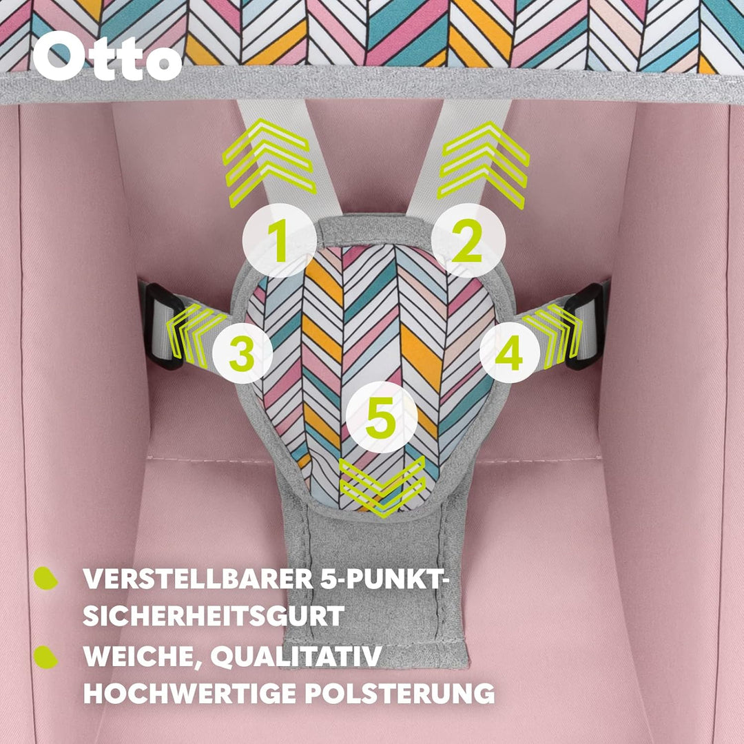 LIONELO Otto Baby Wippe, Baby Schaukel, Spielbogen mit interaktiven Spielzeugen, 5 Schaukel Geschwin
