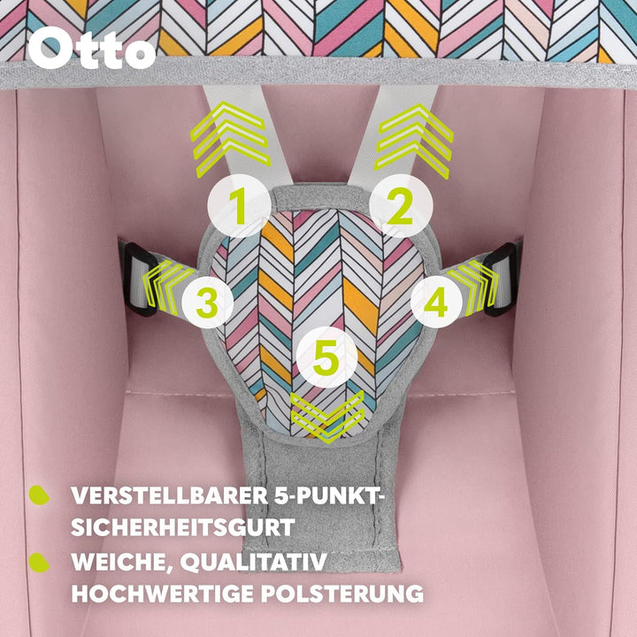 LIONELO Otto Baby Wippe, Baby Schaukel, Spielbogen mit interaktiven Spielzeugen, 5 Schaukel Geschwin