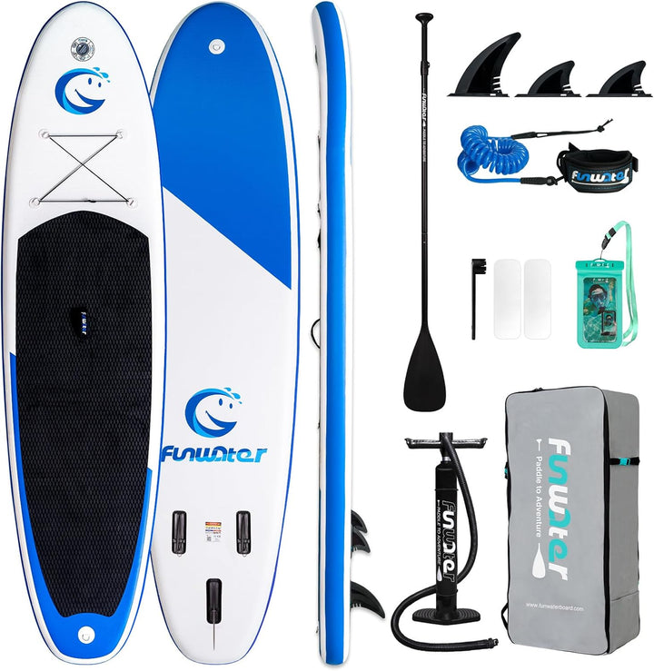 FunWater Aufblasbare Stand Up Paddling Board Sup Paddle Board Mit Verstellbarem Paddel, Handpumpe, A