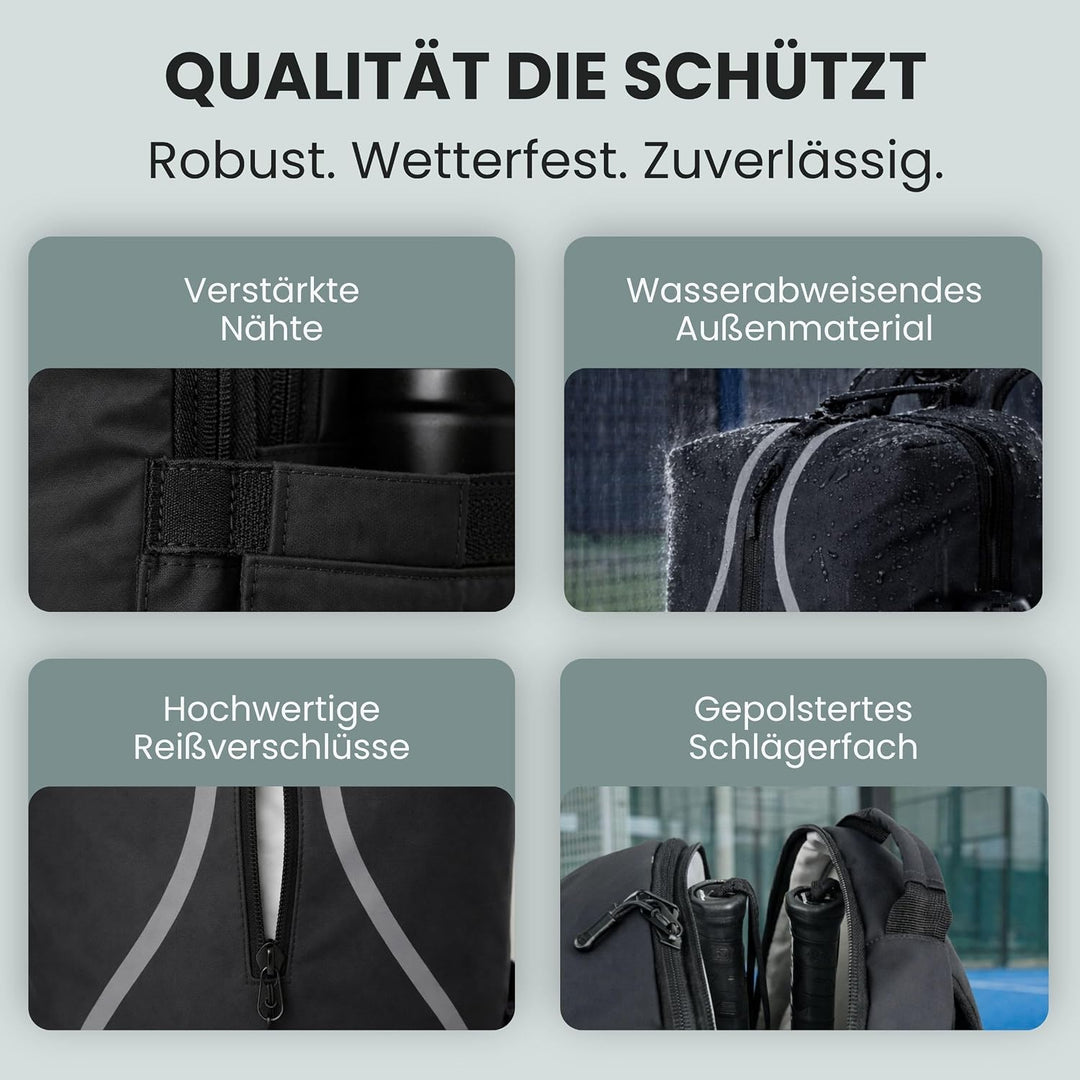Otaro Padel Tasche (35L) für 2 Padel Schläger und Padel Bälle | Deutsches Unternehmen | Innovative R