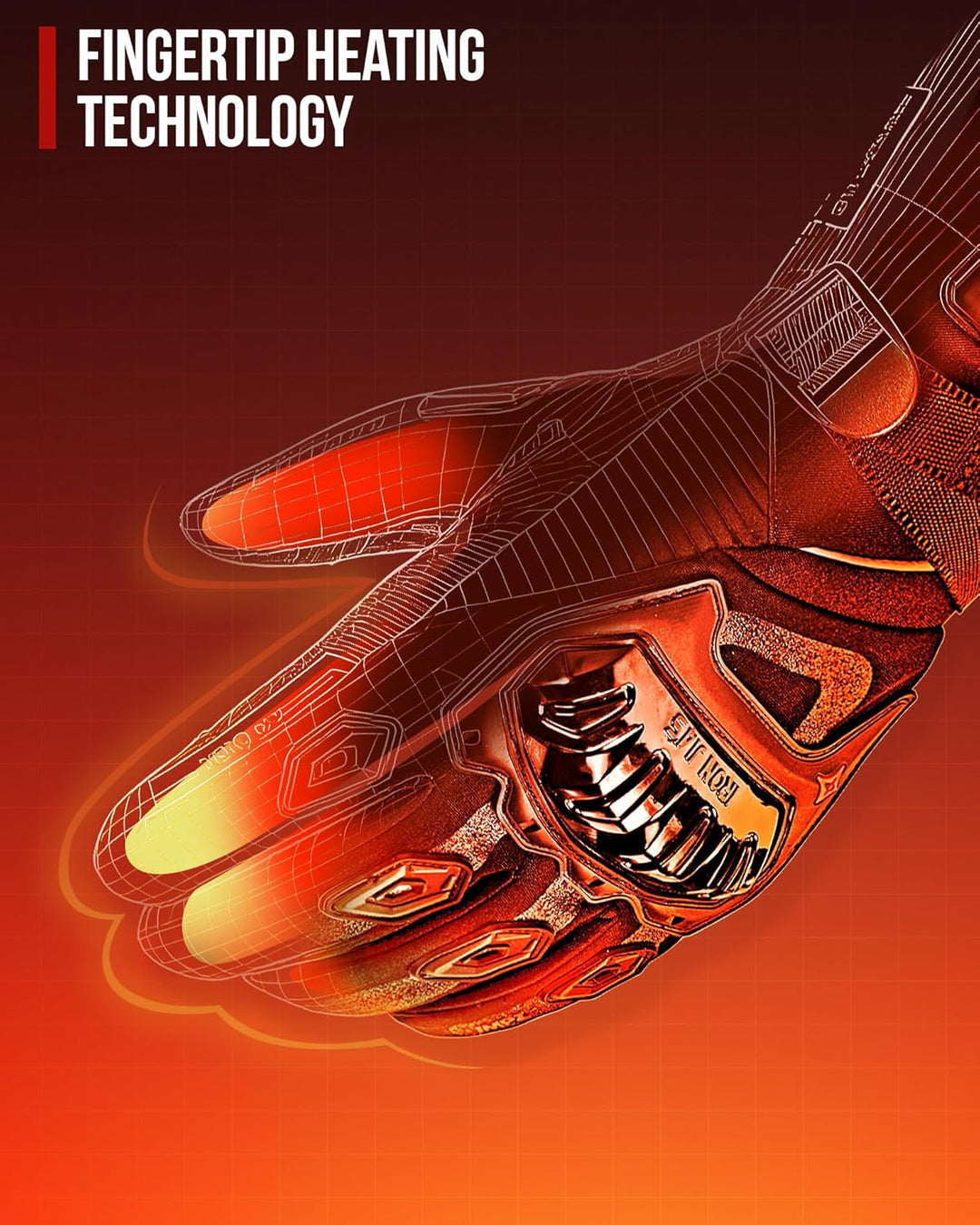 IRON JIA'S Beheizbare Handschuhe Motorrad Herren Winter, 2024 Neue 3000 mAh USB-Aufladung, 2-in-1-La