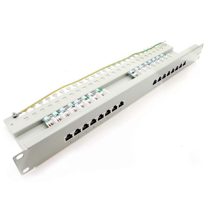 1aTTack.de 367454 Patchpanel CAT5e 16 Port weiss Verteilerfeld LSA+ Anschlusstechnik Netzwerk Vertei
