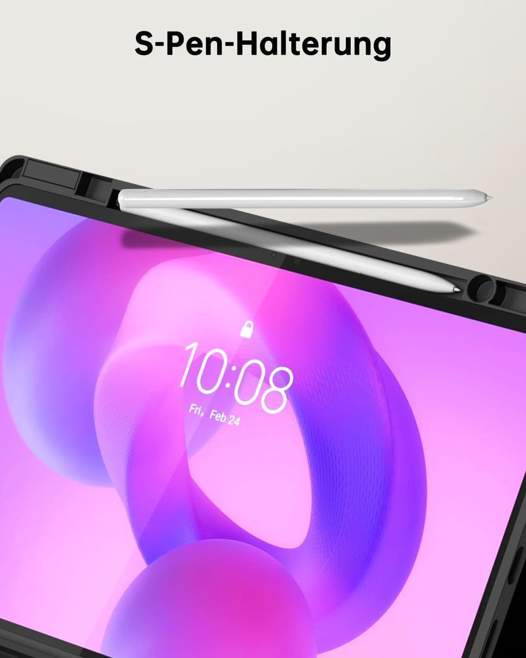 ROOFEI für Lenovo Idea Tab Plus 12,1 Zoll 2025 Hülle mit QWERTZ Tastatur - Regenbogen-Hintergrundbel