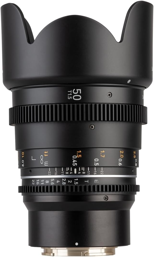 Samyang Normal Cine- und Video Objektiv MF 50mm T1,5 VDSLR MK2 – lichtstark T1,5 kompatibel mit Sony