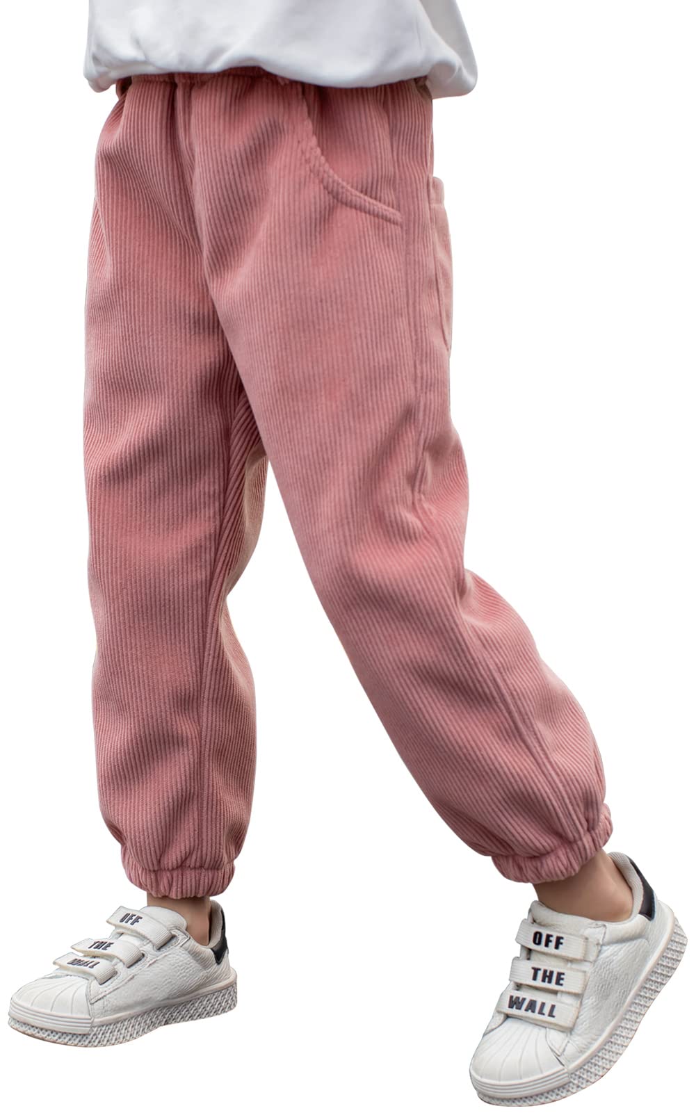Happy Cherry- Jungen Mädchen Cordhose Lange Hose mit Elastischem Bund Kinder Jogginghose mit Taschen