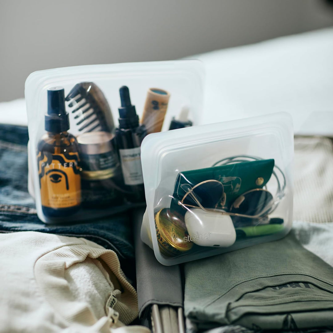 Stasher Bag Premium Silikonbeutel wiederverwendbar für Lebensmittel, Stand Up Mini Bag, Klar, Dauerh