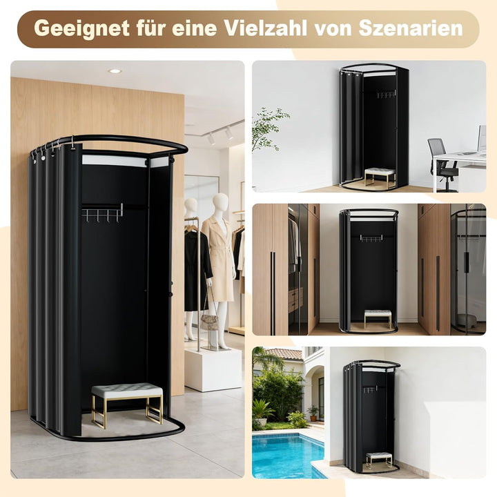 LXSEHN Umkleidekabine Freistehend, U-Typ Bewegung Spur Umkleideraum, Bodenstehende Tragbarer Sichtsc
