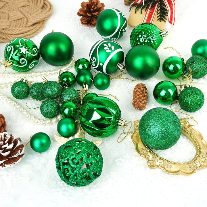 Ywlake Weihnachtskugel Ornamente Set für Weihnachtsbaum, 100-pcs Weihnachtsbaum Dekorationen Set Bru