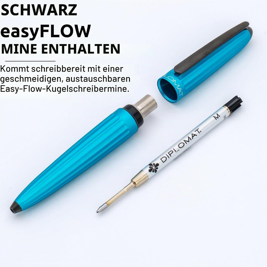 DIPLOMAT - Kugelschreiber Aero Türkis EasyFlow - Schick und elegant - Langlebig - 5-Jahre-Garantie -