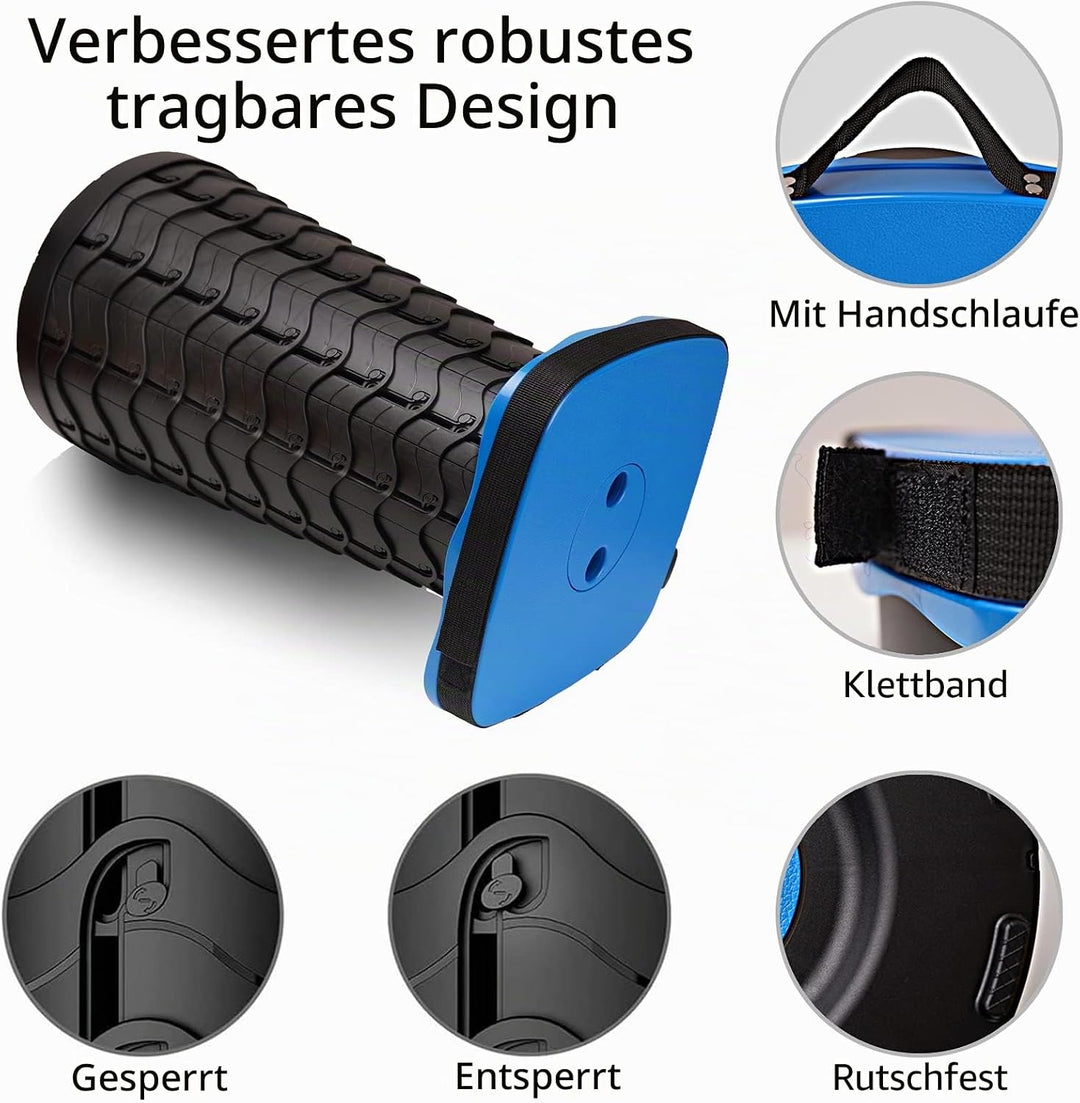 Hesanzol Tragbarer Klapphocker, Teleskophocker Faltbar Campinghocker, Belastung 220kg (Blue) Blau, B