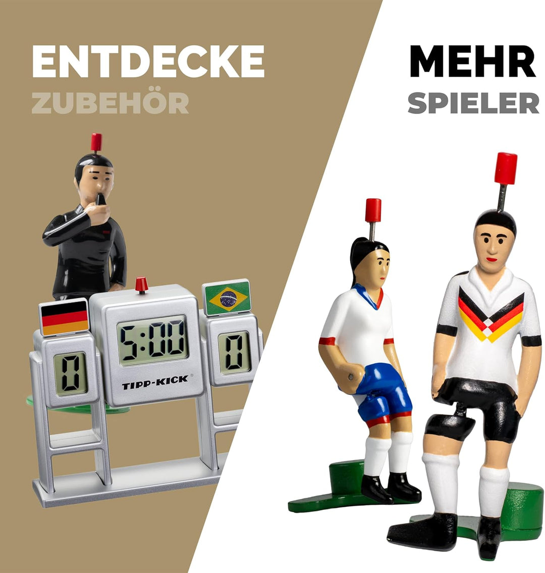 TIPP-KICK Spiel Superstar Deutschland Edition Fussball-Set mit Filz-Spielfeld (63x22cm) – Challenge