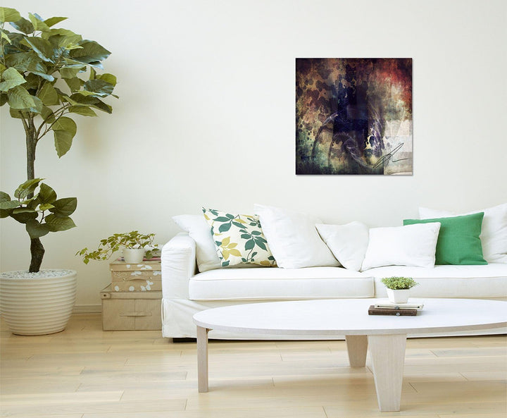 Paul Sinus Art Krieg und Frieden - Abstrakt308_60x60cm Bild auf Leinwand Abstraktes Motiv quadratisc