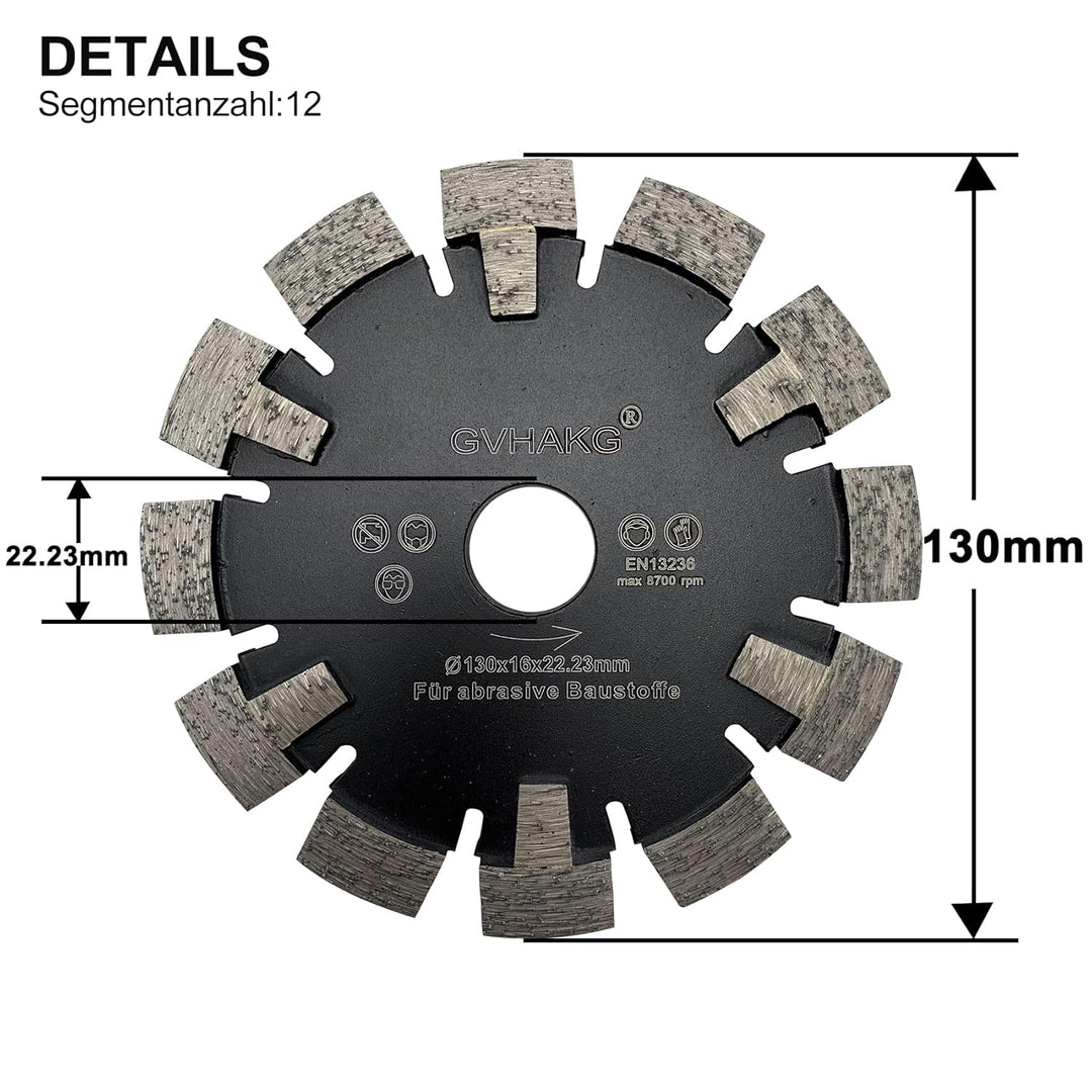 GVHAKG Diamant Frässcheibe/Räumscheibe130mm，Diamant Fräser für Estrich，Asphalt， Abrasive Böden，Premi