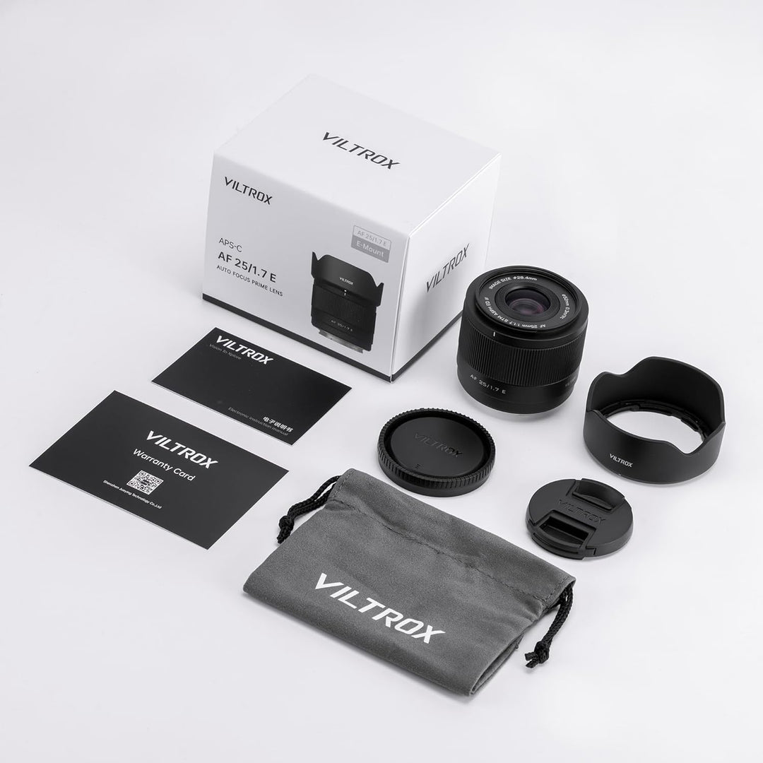 VILTROX AF 25 mm F1,7 APS-C leichtes Autofokus-Kameraobjektiv für Strassenfotografie (für Sony E), F