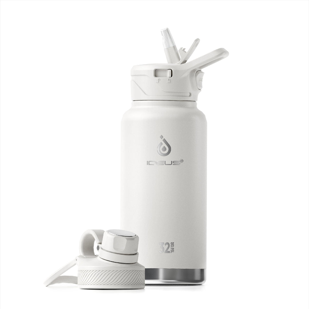 IDEUS Vakuumisolierte Wasserflasche, 32oz (950 ml) Edelstahl Doppelwand Flasche Metall Sport Kantine