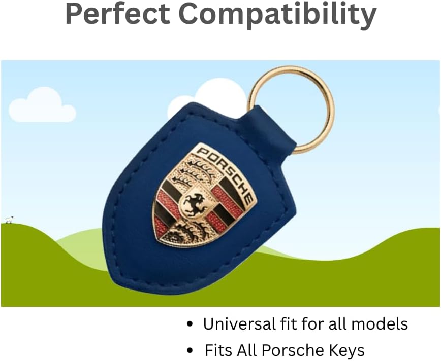 Schlüsselanhänger mit Porsche Wappen, Blau, Blau