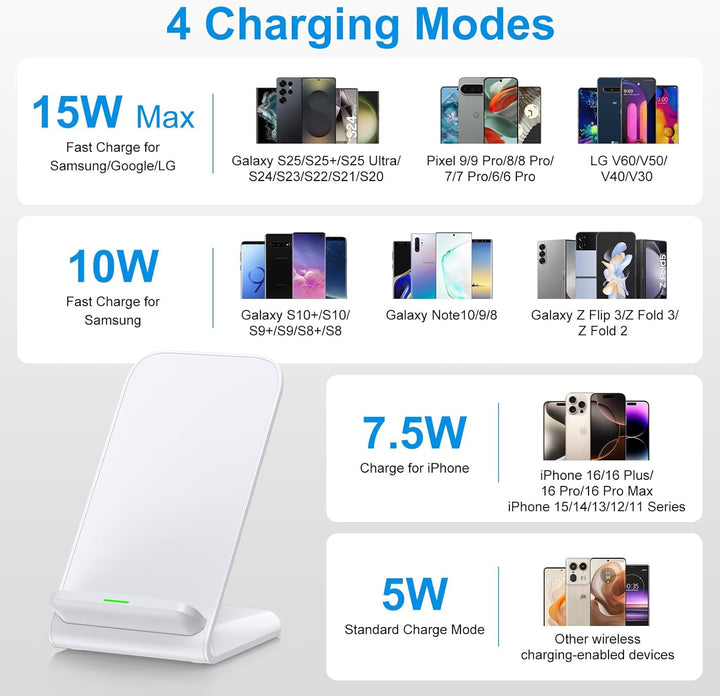 Samsung Galaxy Wireless Charger Stand, 15W Handy Schnelles Kabelloses Ladegerät, Induktive Ladestati