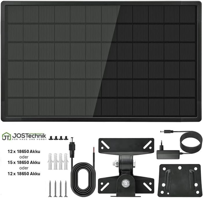 Solar-Kit 20W mit integriertem und wechselbaren Lithium Akku USB 5V, 6V, 9V,12V; Paket 133,2 Wh / 36
