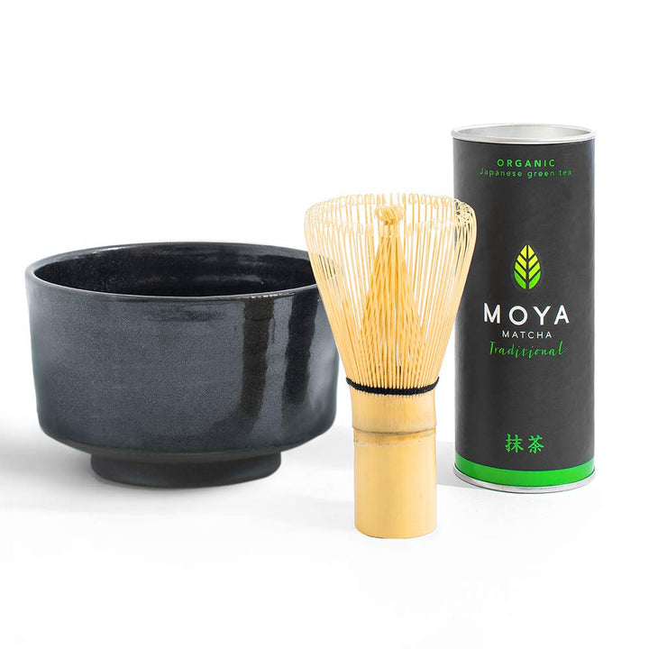 Organischer Moya Matcha Tee Set Pulver Grün | BIO 30g Traditionelle Klasse (II) | Verpackung + Match