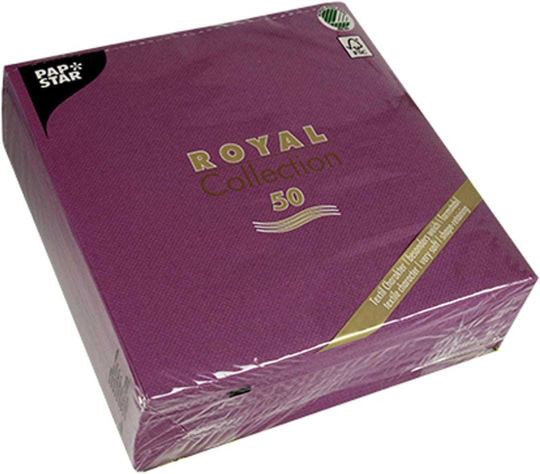 250 Hochwertige Premium Servietten "ROYAL Collection" 1/4-Falz 40 cm x 40 cm lila