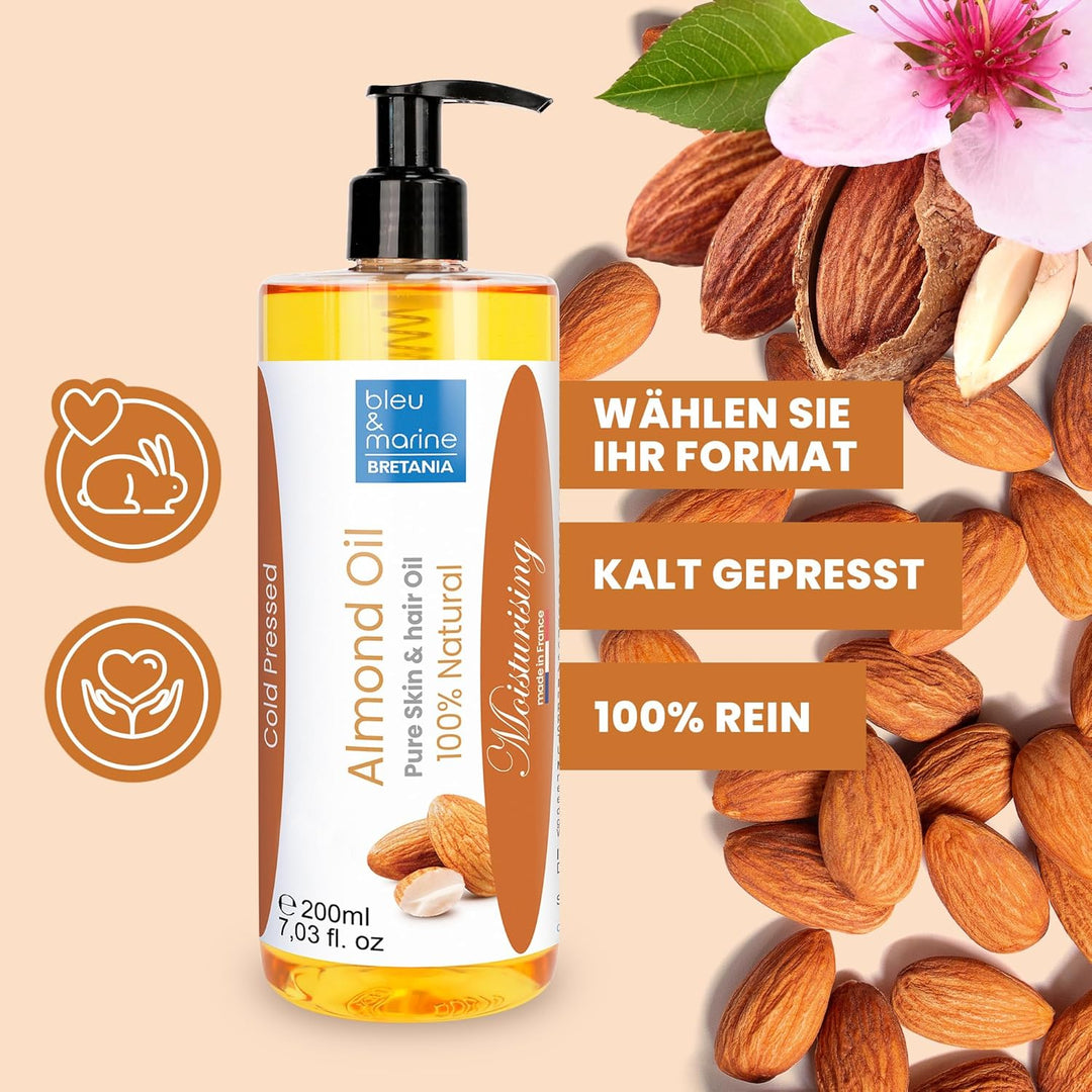 bleu &amp; marine Bretania - 100% Natürliches Mandelöl | Kaltgepresst | Anti-Dehnungsstreifen | Säugling