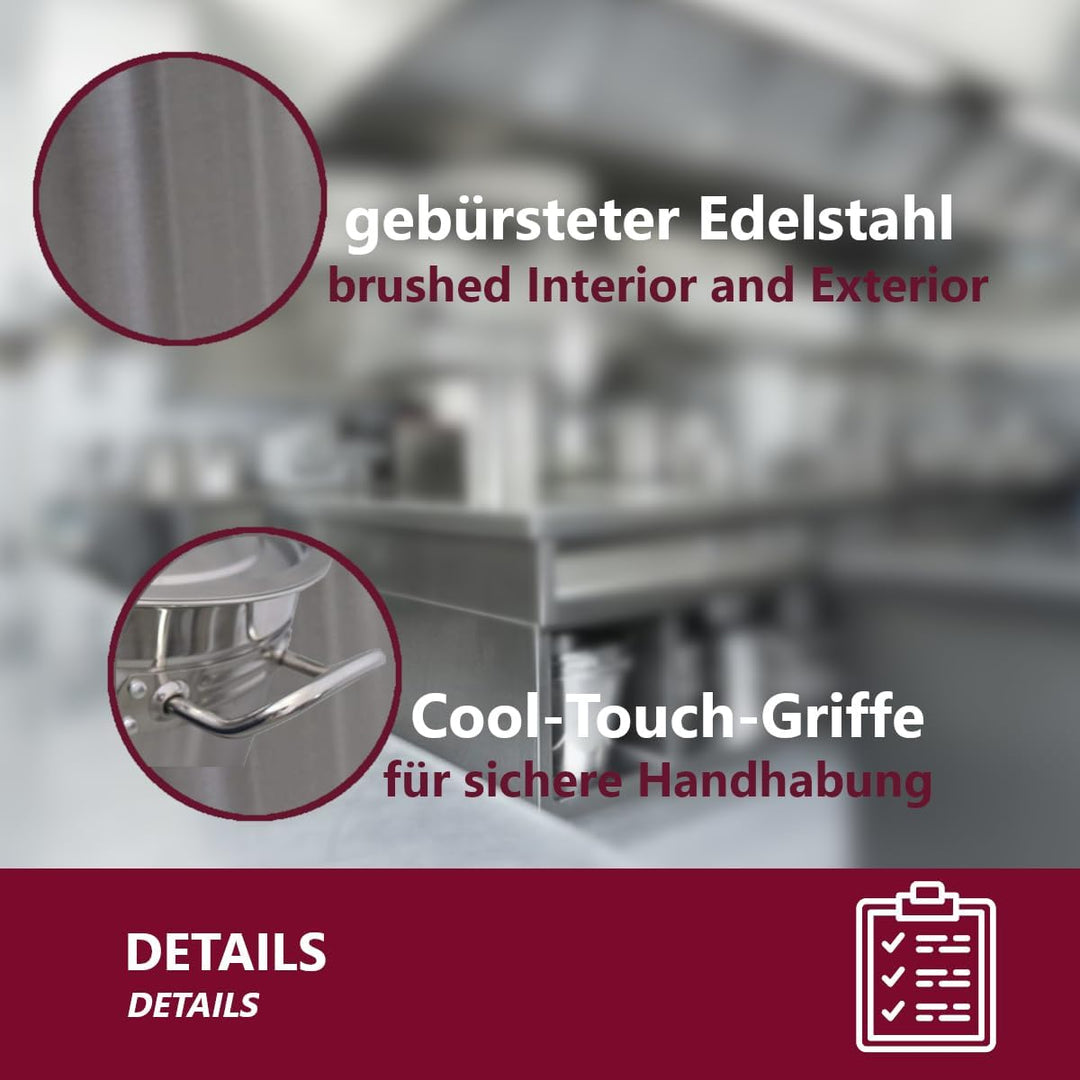 HOOZ Gastronomie Kochtopf Suppentopf - 15 bis 270 Liter Edelstahl Kochtöpfe - ideal geeignet für all