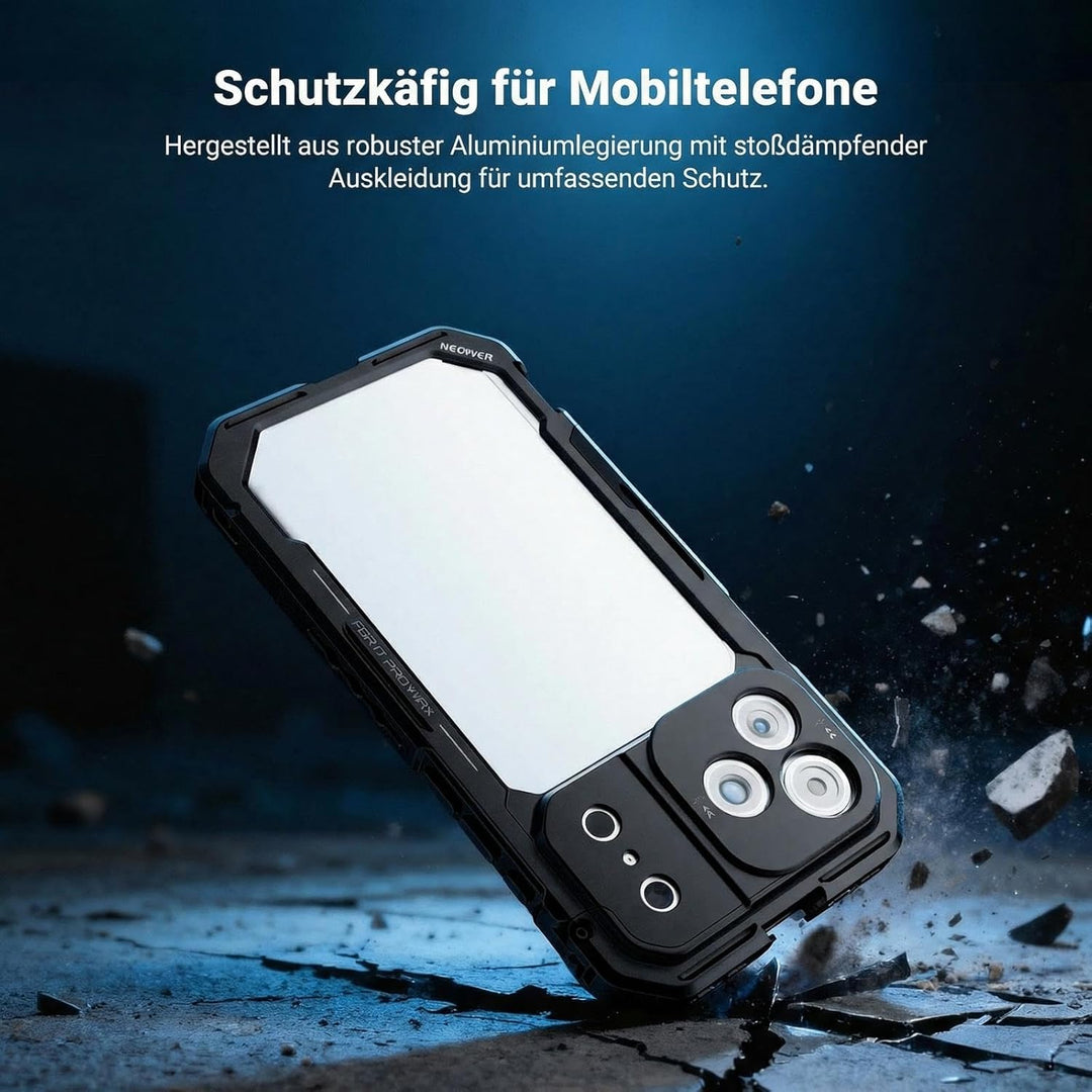 NEEWER 17 Pro Max Käfig Cage Video Rig Handy Stabilisator Set kompatibel mit iPhone 17 Pro Max mit 6