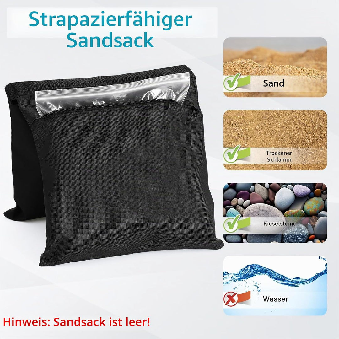 ABCCANOPY Sandsack Satteltasche Fotografie Gewicht Taschen für Video Ständer, 4 Packungen (schwarz),