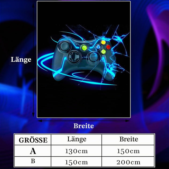 Gamepad Kuscheldecke Flanell Decke Spielkonsolen-Muster Fleecedecke Flauschig Weich und Warme,3D Gam