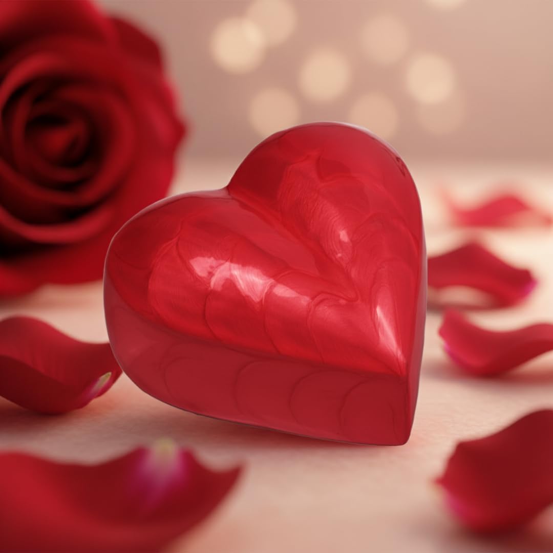 Urn for Ashes Funeral Cremation Memorial Keepsake Heart Love Urns Decorative Alloy (Red, 5") RHM01-1
