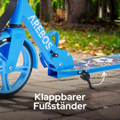 Arebos Cityroller Tretroller Scooter höhenverstellbar | klappbar | inkl. Traggurt | XXL Räder | Trit