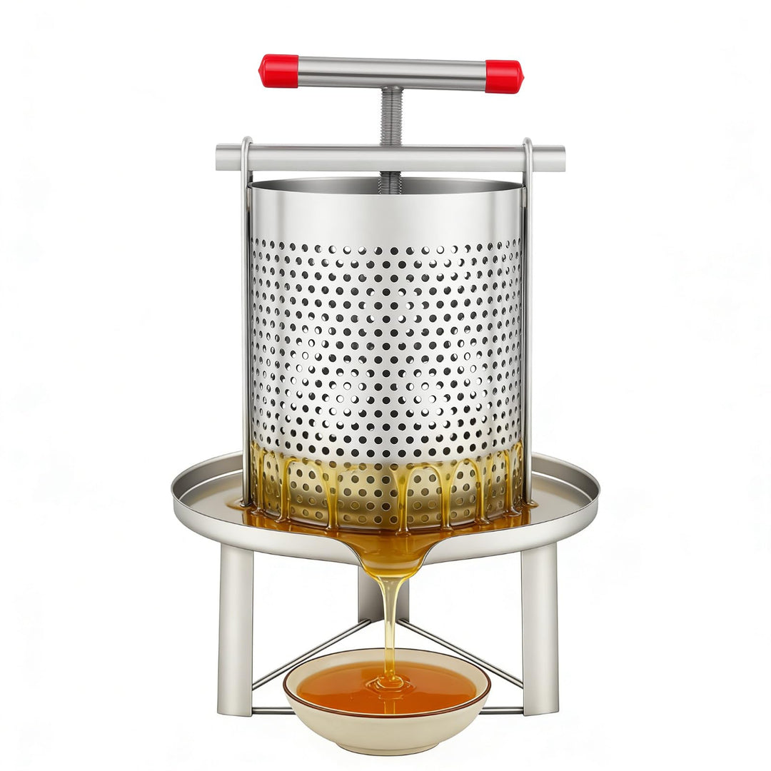 10L Edelstahl-Obstpresse, Honigpresse, Edelstahl, Haushaltshandbuch, Honigpresse, Wachspresse, Imker
