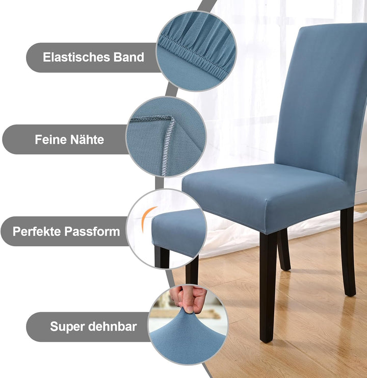 Yugarlibi Stuhlhussen 6er Set Stretch Stuhlhussen Schwingstuhl Elastische Hussen Stuhlbezug Abnehmba