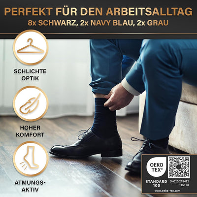 HELDENWERK 12er Pack Socken Herren I Herrensocken mit atmungsaktiver Baumwolle ohne drückende Naht I