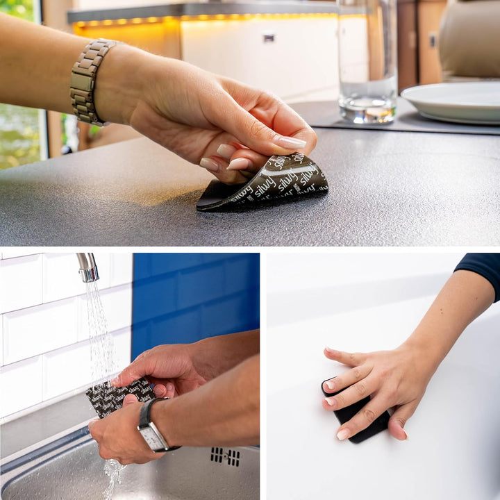 silwy® Gewürzmühlen mit Magneten 2er Set mit verstellbarem Keramikmahlwerk inkl. 2 Metall-Nano-Gel-P