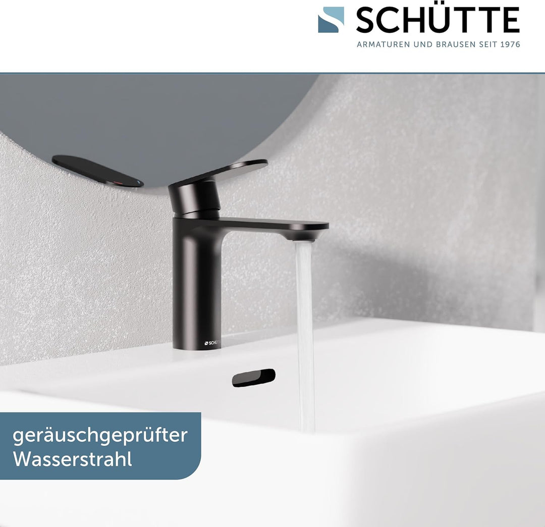 SCHÜTTE Waschtischarmatur MONTANA 32316, Wasserhahn Bad mit Ablaufgarnitur, Armatur Badezimmer, Einh