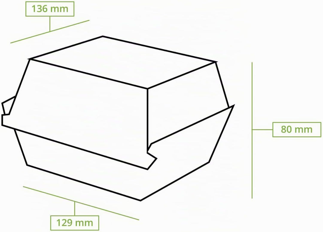 BIOZOYG Take Away Burger Box 75 Stück I Burgerboxen mit Klappdeckel I Hamburger Box aus Frischfaster