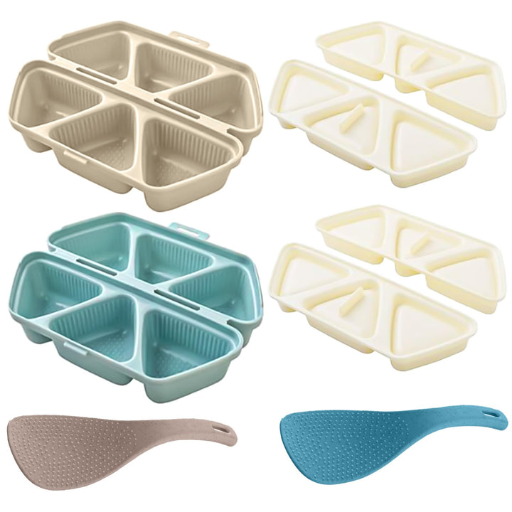 Onigiri Form Sushi Onigiri Mold 2 Stück Onigiri Maker 6-in-1, Onigiri Form mit 2 Reislöffel, Sushi F