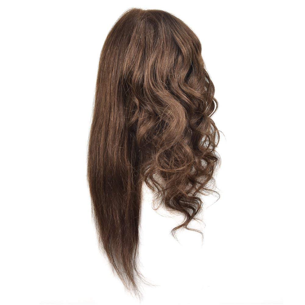 Frisier-Übungskopf, 100% Echthaar, 46 cm 100% Echthaar,mit Tischklemme, Puppenkopf; für Kosmetologie