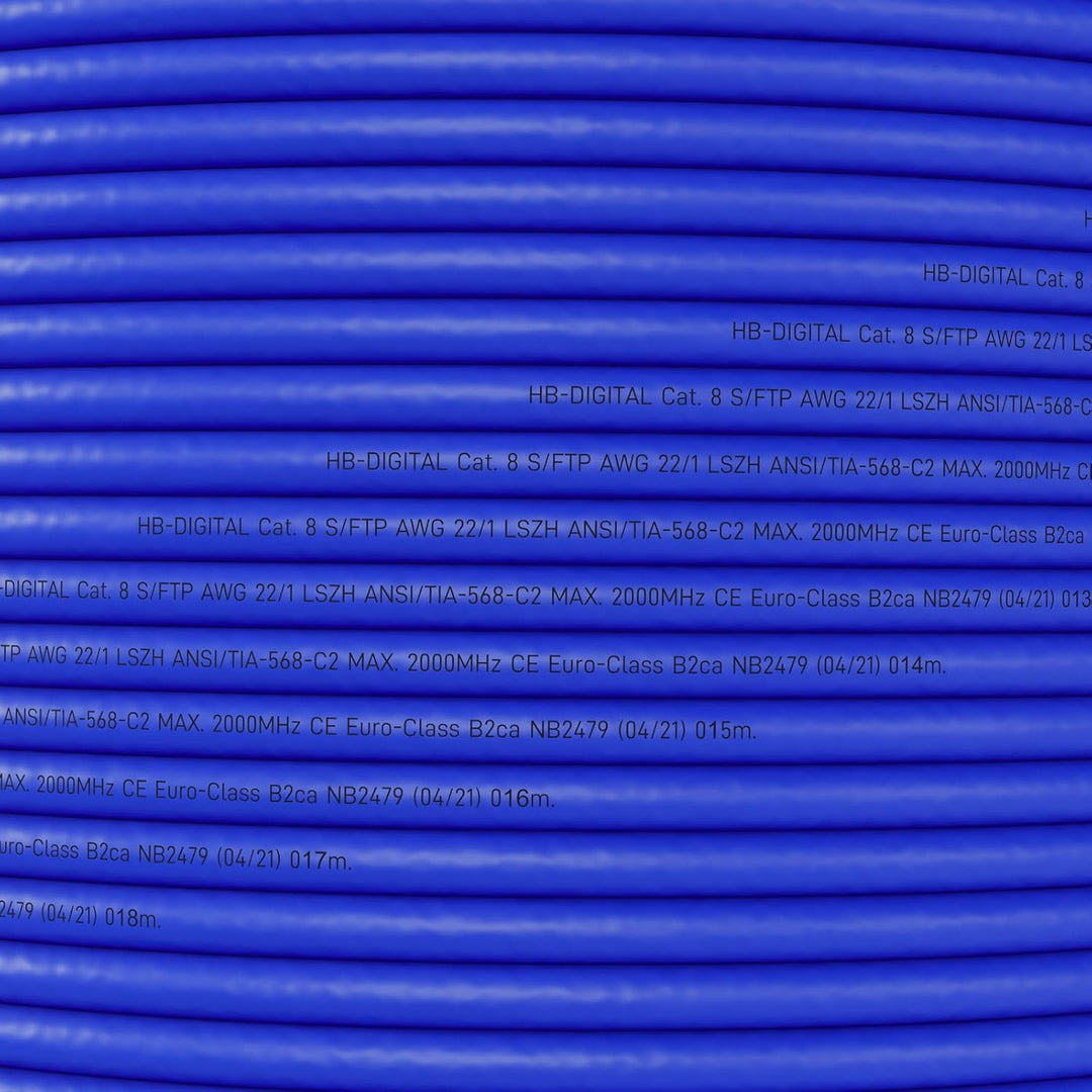 HB-DIGITAL 50m Cat 8.1 Netzwerkkabel Verlegekabel Installationskabel Datenkabel Ethernet LAN Kabel C