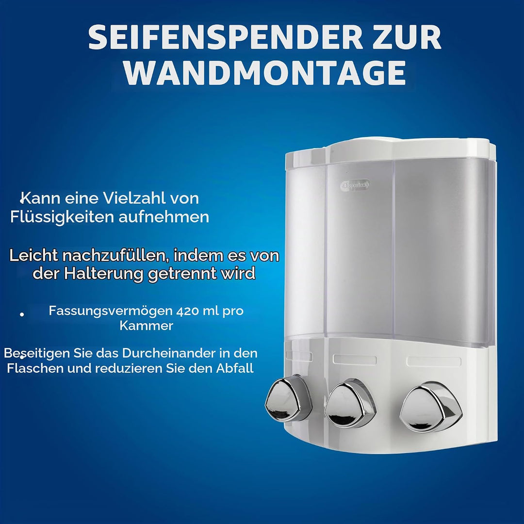 Croydex Euro Trio-Seifenspender, weiss Weiss Dreifach, Weiss Dreifach